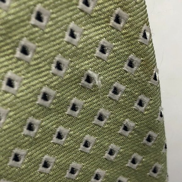 Harry Rosen Light Green printed Silk Wide Tie - Picture 9 of 12